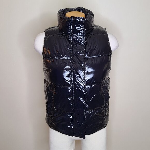 Guess Shiny Black Puffer Vest - XS - Picture 2 of 7
